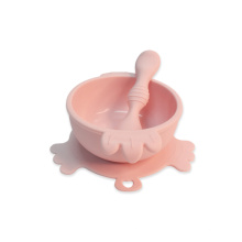 Eco-friendly baby dinner bowls feeding set heat resistant baby silicone bowl with spoon